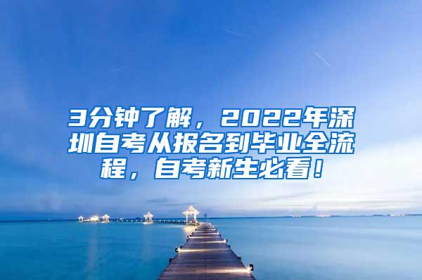 3分钟了解，2022年深圳自考从报名到毕业全流程，自考新生必看！