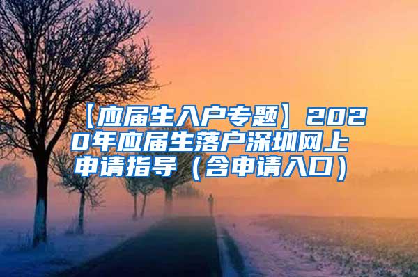 【应届生入户专题】2020年应届生落户深圳网上申请指导（含申请入口）