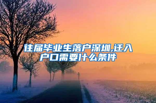 往届毕业生落户深圳,迁入户口需要什么条件