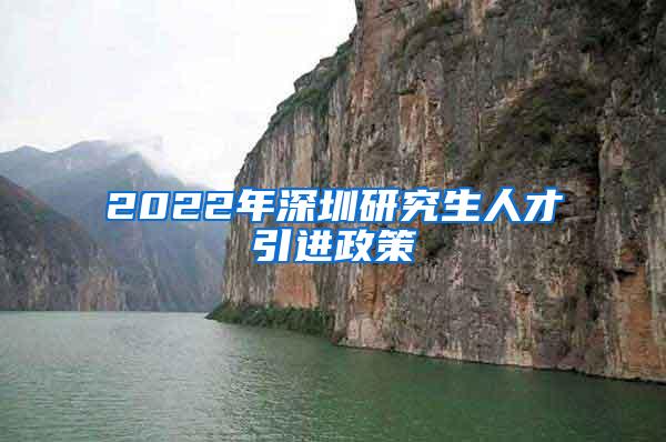 2022年深圳研究生人才引进政策