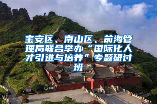 宝安区、南山区、前海管理局联合举办“国际化人才引进与培养”专题研讨班