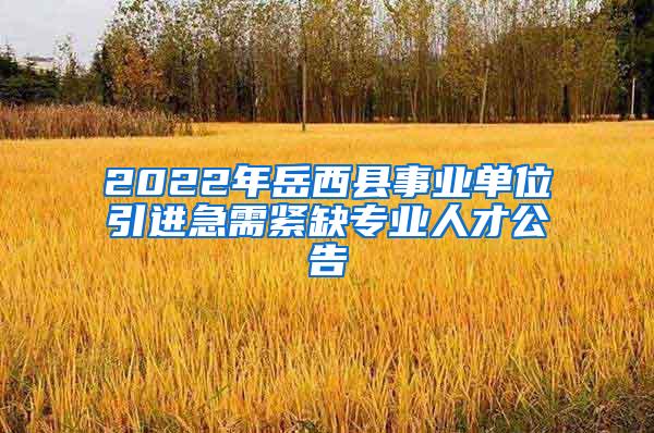 2022年岳西县事业单位引进急需紧缺专业人才公告