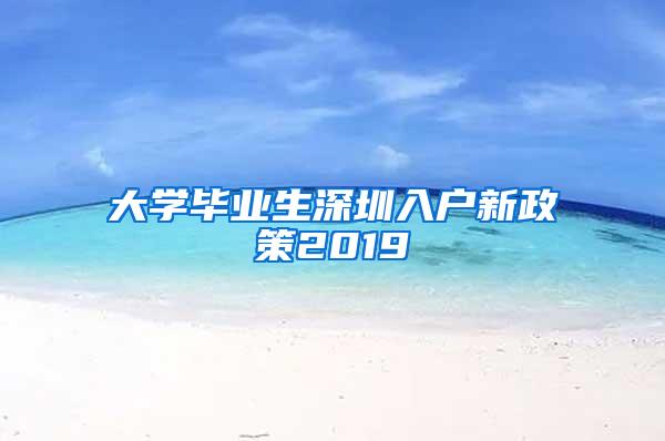 大学毕业生深圳入户新政策2019