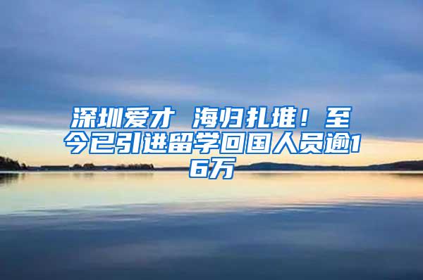 深圳爱才 海归扎堆！至今已引进留学回国人员逾16万