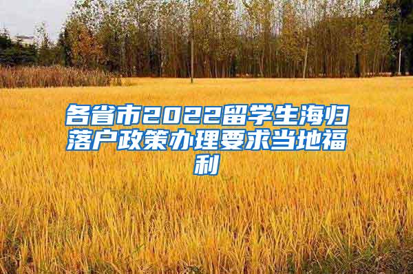 各省市2022留学生海归落户政策办理要求当地福利