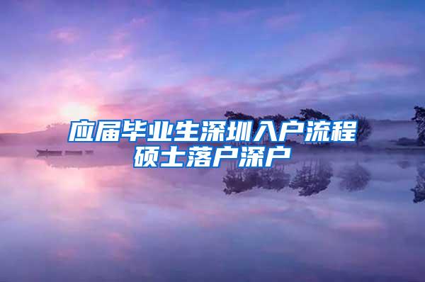 应届毕业生深圳入户流程硕士落户深户