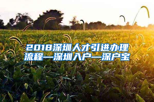 2018深圳人才引进办理流程—深圳入户—深户宝