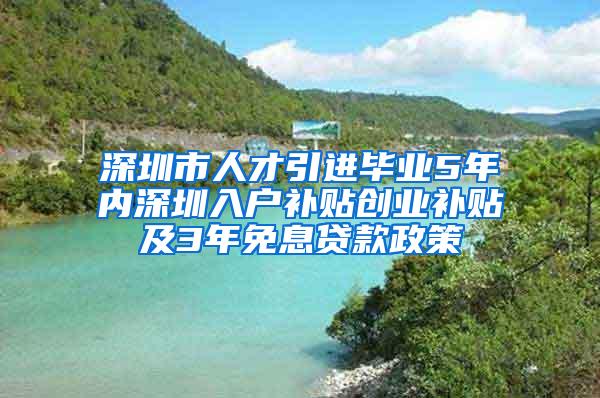 深圳市人才引进毕业5年内深圳入户补贴创业补贴及3年免息贷款政策