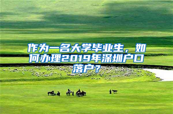 作为一名大学毕业生，如何办理2019年深圳户口落户？