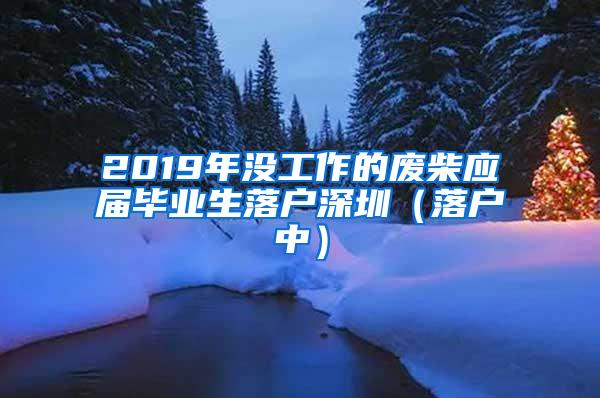 2019年没工作的废柴应届毕业生落户深圳（落户中）