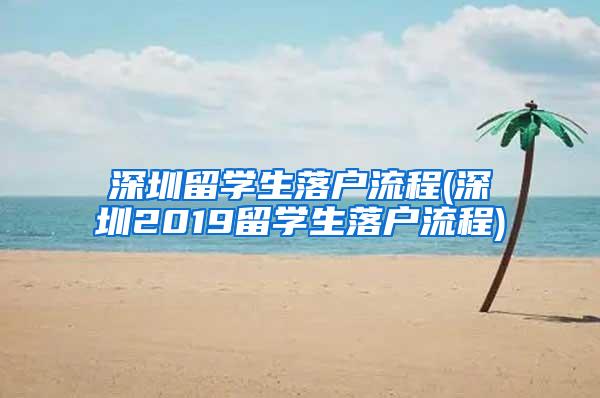 深圳留学生落户流程(深圳2019留学生落户流程)