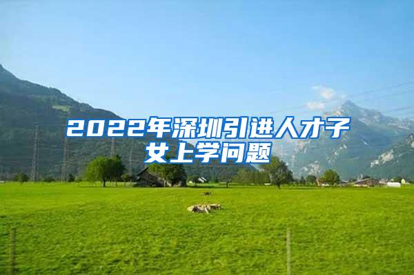 2022年深圳引进人才子女上学问题