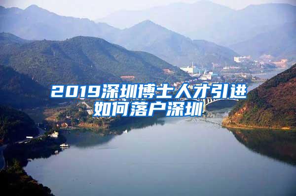 2019深圳博士人才引进如何落户深圳