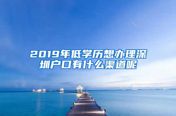 2019年低学历想办理深圳户口有什么渠道呢