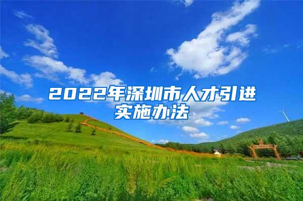 2022年深圳市人才引进实施办法