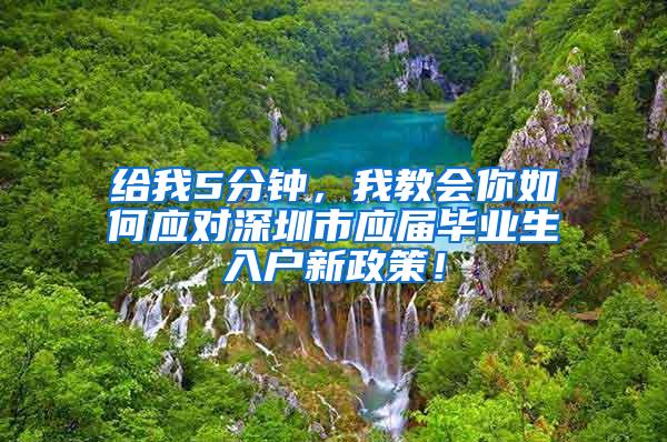 给我5分钟，我教会你如何应对深圳市应届毕业生入户新政策！