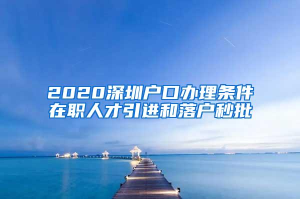 2020深圳户口办理条件在职人才引进和落户秒批