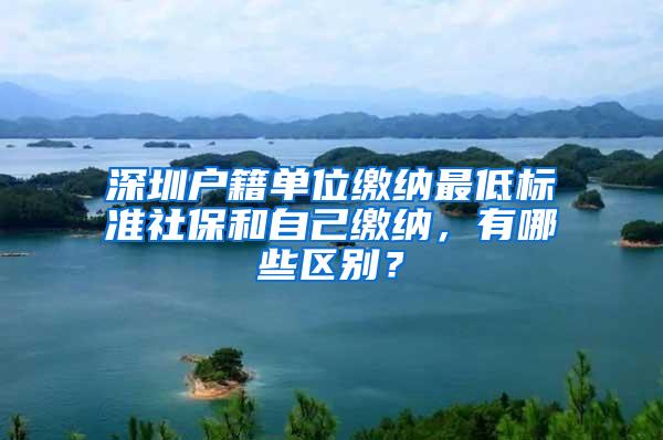 深圳户籍单位缴纳最低标准社保和自己缴纳，有哪些区别？