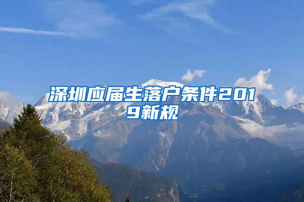 深圳应届生落户条件2019新规