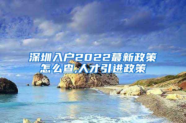 深圳入户2022蕞新政策怎么查,人才引进政策