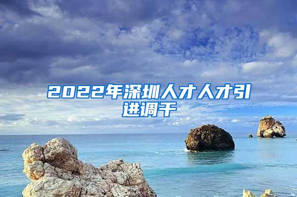 2022年深圳人才人才引进调干