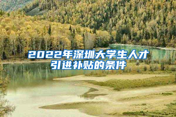 2022年深圳大学生人才引进补贴的条件