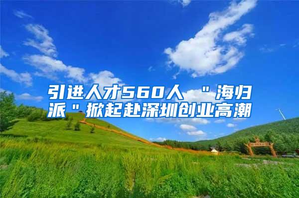 引进人才560人 ＂海归派＂掀起赴深圳创业高潮