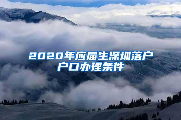 2020年应届生深圳落户户口办理条件