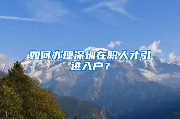 如何办理深圳在职人才引进入户？