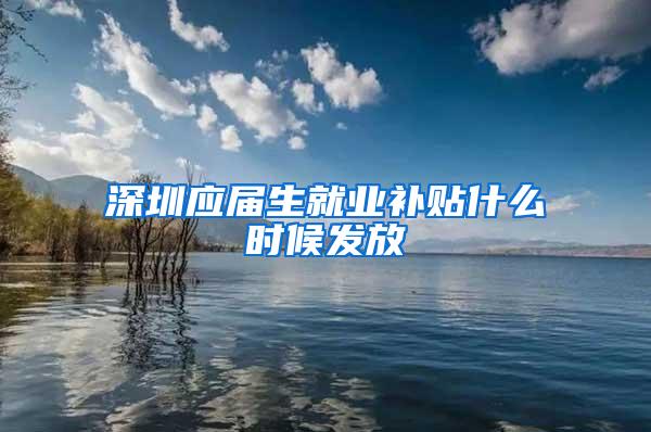 深圳应届生就业补贴什么时候发放