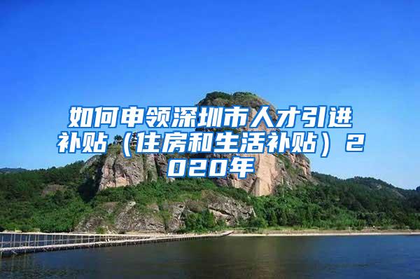 如何申领深圳市人才引进补贴（住房和生活补贴）2020年