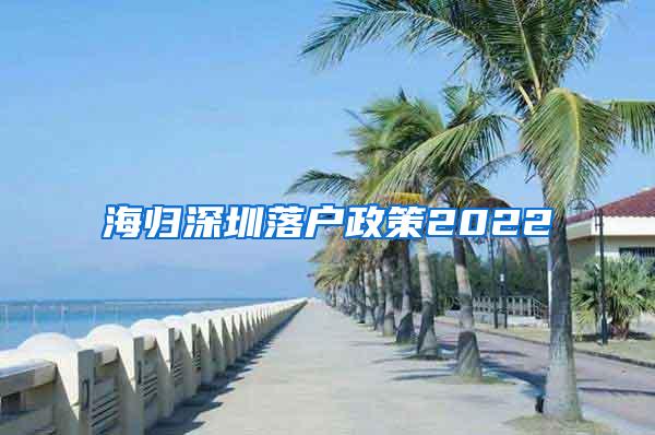 海归深圳落户政策2022