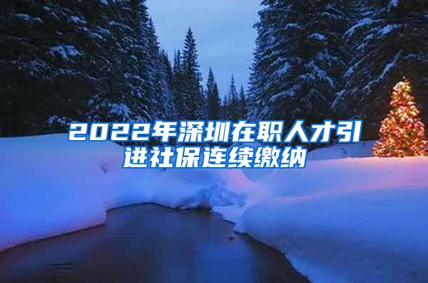 2022年深圳在职人才引进社保连续缴纳