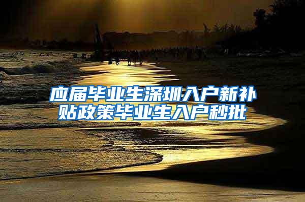 应届毕业生深圳入户新补贴政策毕业生入户秒批