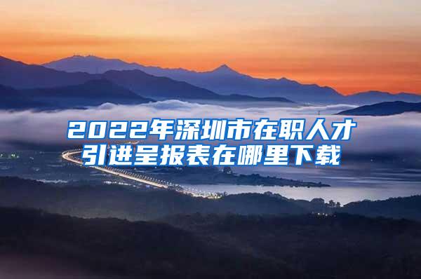 2022年深圳市在职人才引进呈报表在哪里下载