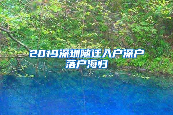 2019深圳随迁入户深户落户海归