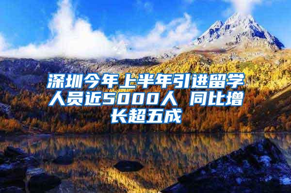 深圳今年上半年引进留学人员近5000人 同比增长超五成