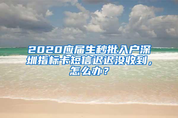 2020应届生秒批入户深圳指标卡短信迟迟没收到，怎么办？