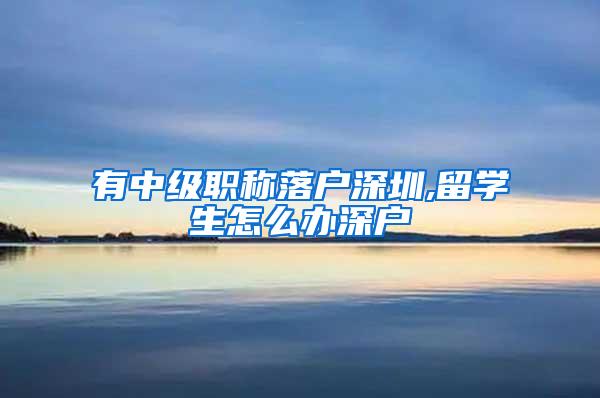 有中级职称落户深圳,留学生怎么办深户