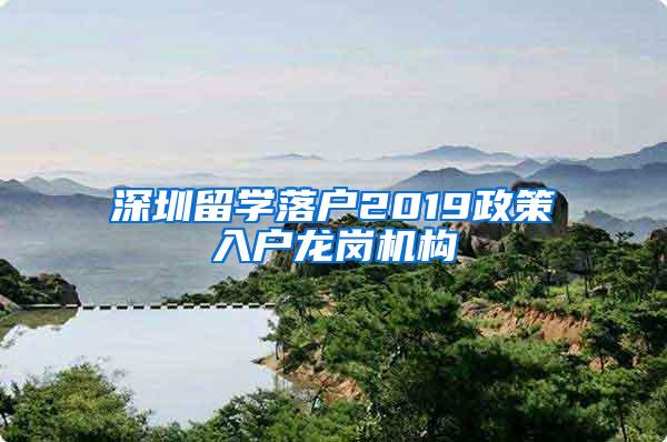 深圳留学落户2019政策入户龙岗机构