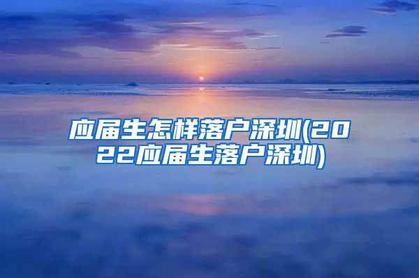 应届生怎样落户深圳(2022应届生落户深圳)