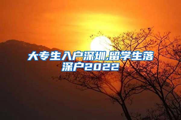 大专生入户深圳,留学生落深户2022