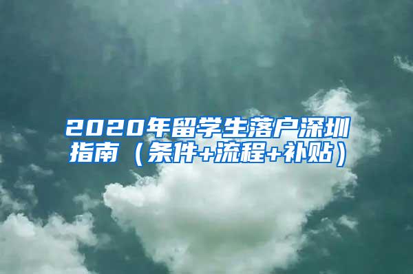 2020年留学生落户深圳指南（条件+流程+补贴）