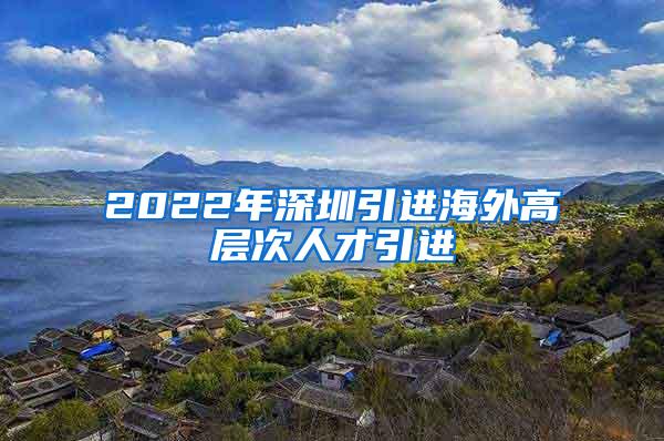 2022年深圳引进海外高层次人才引进