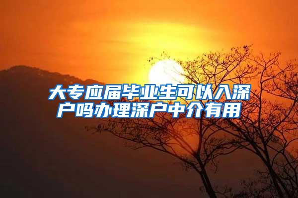 大专应届毕业生可以入深户吗办理深户中介有用