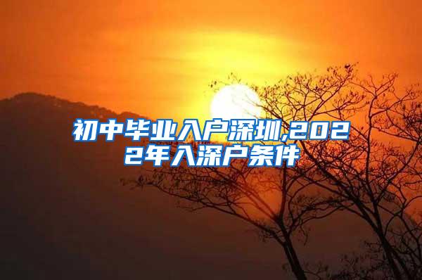 初中毕业入户深圳,2022年入深户条件