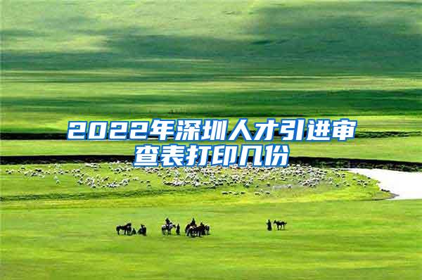 2022年深圳人才引进审查表打印几份