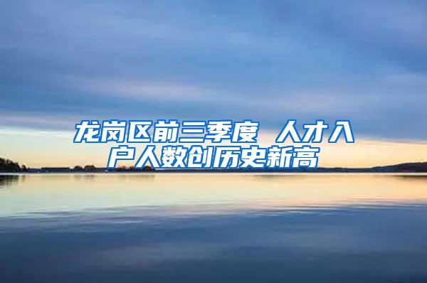 龙岗区前三季度 人才入户人数创历史新高