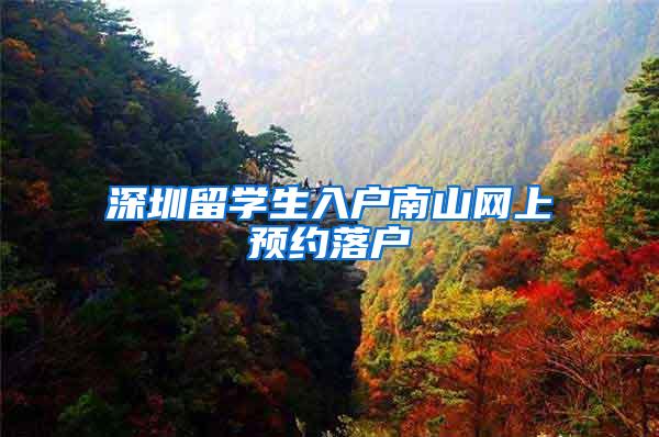 深圳留学生入户南山网上预约落户