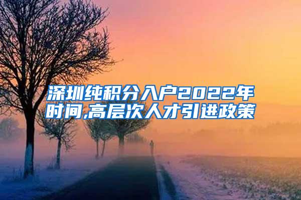 深圳纯积分入户2022年时间,高层次人才引进政策